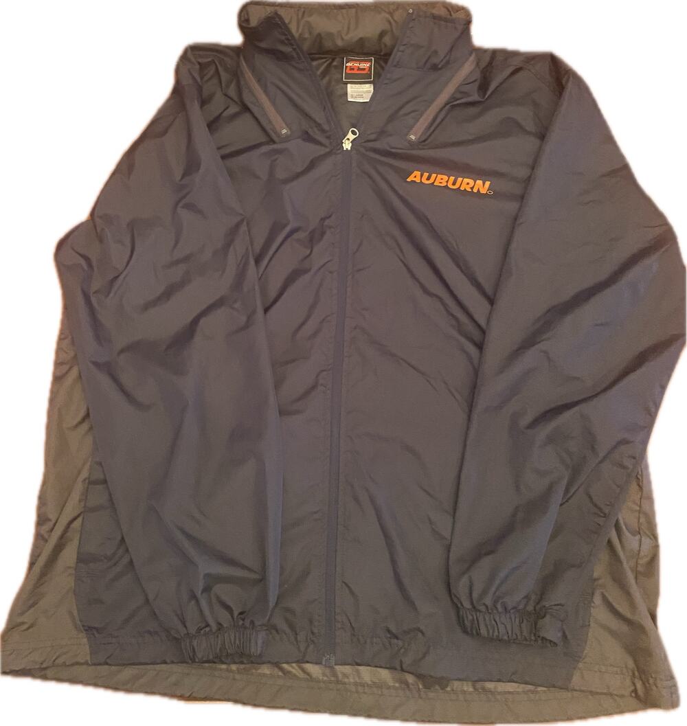 Vintage Auburn Tigers Genuine Stuff Windbreaker Jacket Mens XXL Full Zip Grey